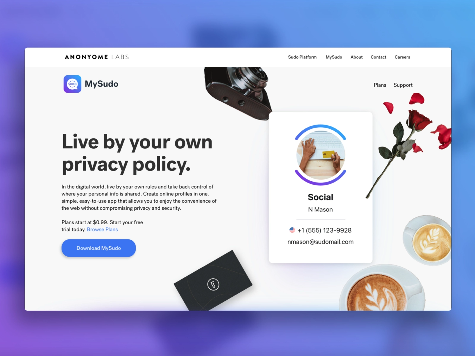 MySudo Website Landing Page