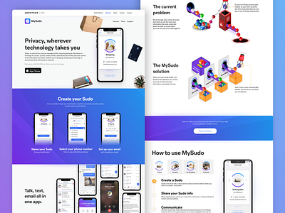 MySudo Website Homepage Design app branding design identity illustration illustrator phone app privacy website typography ui ux web web design website website banner