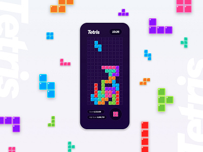 Tetris app ui app ui ux design game game ux retro tetris uidesign ux