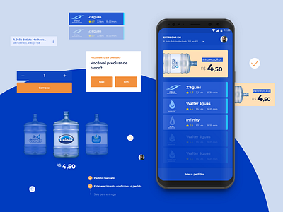 App reabastecimento de água mineral adobe xd android app design inteface interaction design interection ui ui design ux design