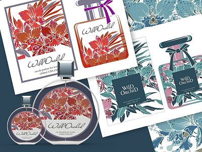 Design for the packing of the perfume illustration orchid packing perfume vector wild