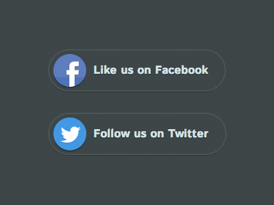 Social Buttons for Upcoming App Site app facebook flat media morning round social twitter web