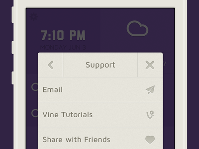 Support View for Top of the Morning back close email flat heart icons love minimal morning morning assistant morning client share vine