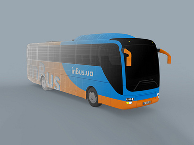 3D Bus model for inBus.ua 3d 3dsmax advertising brand branding bus design graphic identity render