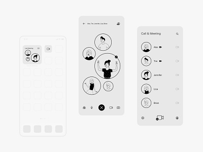 call & meeting app concept