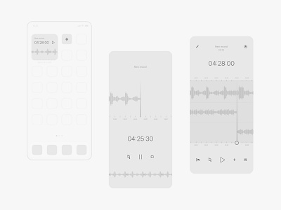 record & edit app concept app app concept app ui audio design edit app icon logo minimal music app podcast record record app ui ux voice voice record widgets