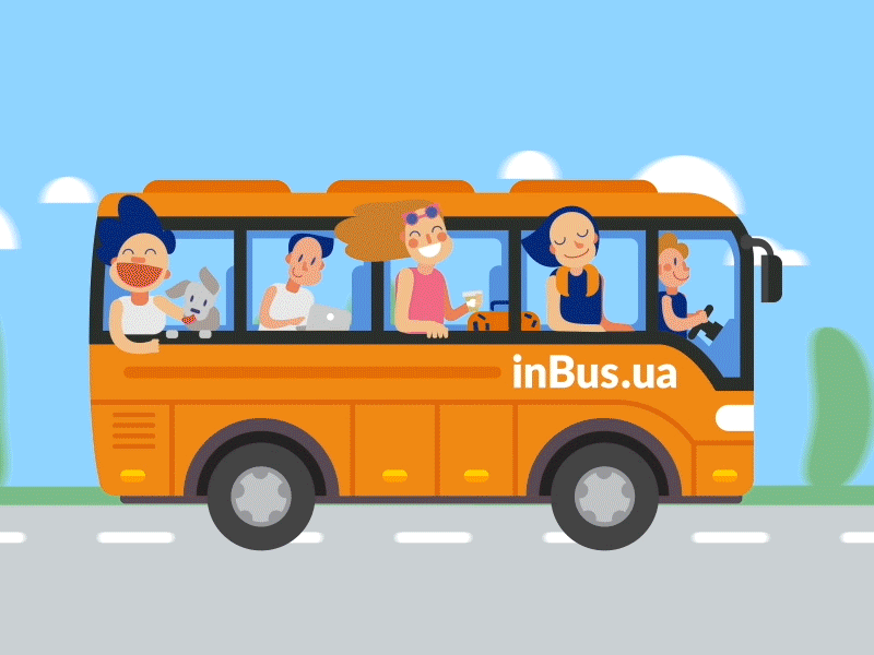 Bus Animation adventure animation brand design graphic identity illustration motion vector website
