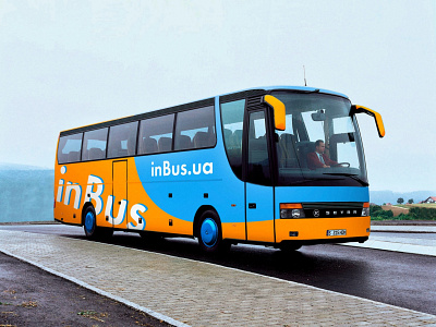 Bus branding – inBus.ua advertising brand branding bus design graphic identity inbus logo tickets travel