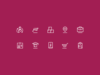 Iconset for IT-service digital flat icon icons infographic line outline pictogramm set sign