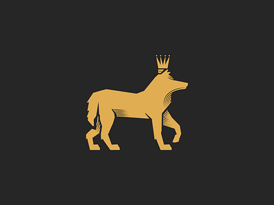 Wolf The King animal gold icon king logo logotype luxury sign walking wolf