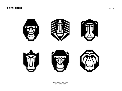 Apes Tribe. animal ape character face graphics icon logo logotype monkey portrait tribe