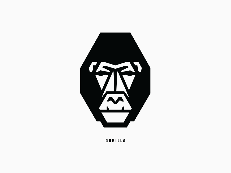 Twelve kinds of apes animal ape character face geometric icon logo logotype monkey portrait tribe zoo