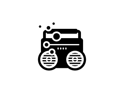 Boombox vybes ♪♪ boombox flat icon logo logotype music one color solid sound vybes