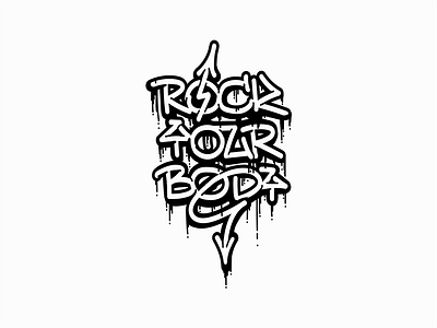 ROCK YOUR BODY! arrows drips handstyle handtype letters logo logotype print style tag type typography