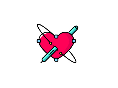 Do what u love 'n love what u do.. concept creative curves flat graphic heart icon love outline vecor