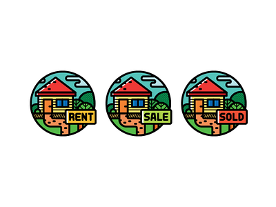 Real estate badges. badge house icon round