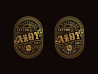 Tattoo Badge badge branding design icon logo sign typography vector