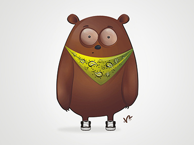 Medved bear cartoon character cute fun icon