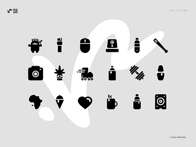 .V2.ICONS character design flat glyph graphics icon icons igyal illustration set sign