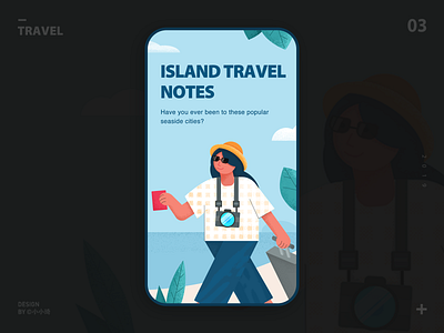 island travel app character island travel tree ui