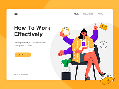 Work app banner effectively hand illustration ui web work