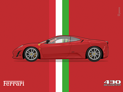 Ferrari 430 Scuderia design illustration vector