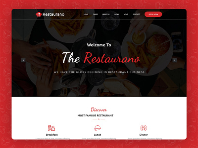 Restaurano | Restaurant HTML Template animation design flat html template inspiration pizza website psd template restaurant template templates coder web website