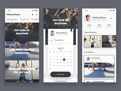 Fitness App Concept app design fitness mobile ui ux workout