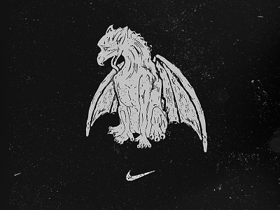 Nike Gargoyle black france illustration logo mark nike paris sketch vintage