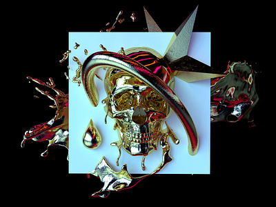 Neon Dream | Subject 2 3d 3d animation 3d artist adobe art artwork carnage cinema 4d dimensions gold illustration skull water
