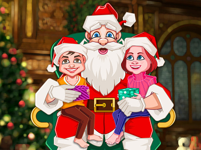Merry Christmas!!! bighead caricature cartoon cartoon illustration character christmas gift new year portrait santa claus special movement vector