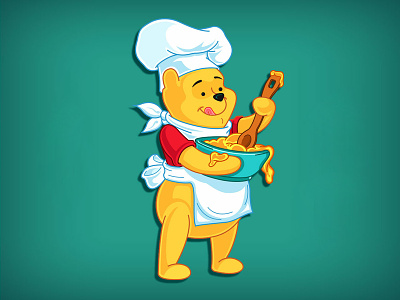 What is the recipe ??? bear cartoon cartoon illustration character chef disney disney art honey illustration pooh teddy vector winnie the pooh