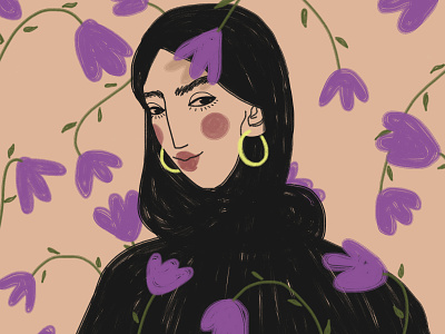 8 March: Muslim woman 8 march art digital drawing flowers girl illustration woman