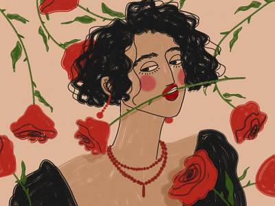 8 March: Spanish woman 8 march art digital drawing flowers girl happy illustration smile woman