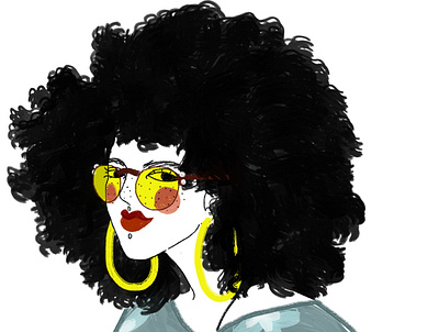 Hair art digital drawing fashion girl hair happy illustration smile