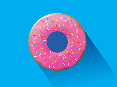 Donut blue omnomnom pink sprinkles vector