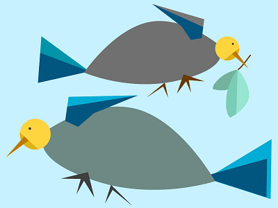 Akkerman Two Turtle Doves 12 days birds blue christmas doves grey illustration leaves vector