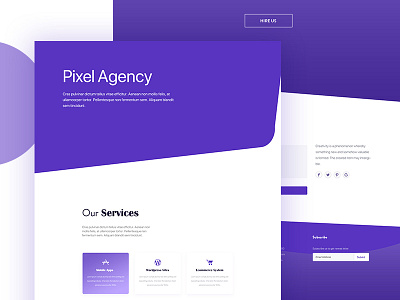 Pixel Agency Landing Page agency creative design gradient landing typography ui uiux ux web website