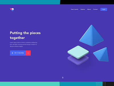 Agency landing page hero section illustration ui design website design