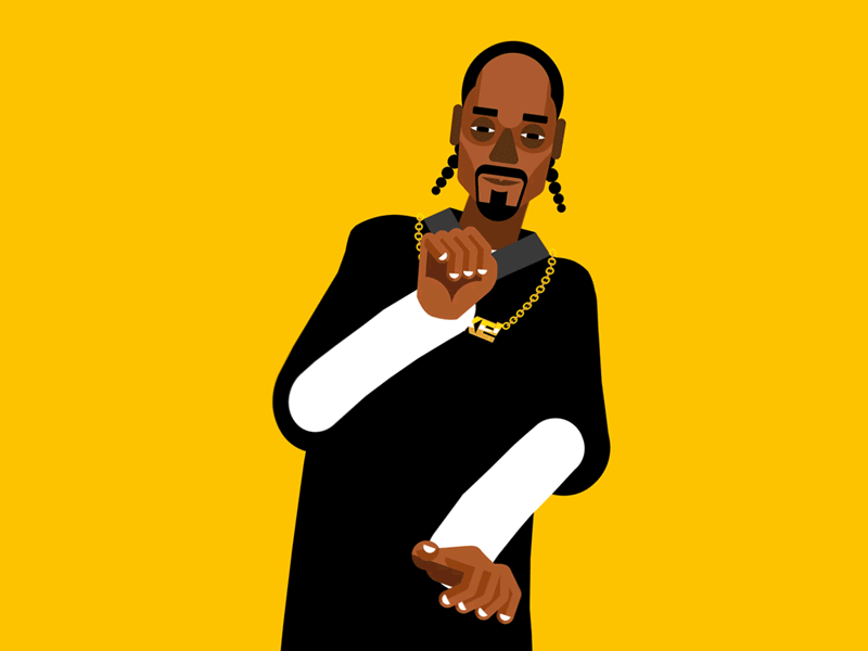JUKE after effects animation beard bling california character dance dreadlocks gold hairstyle hiphop illustration motion blur motion design motion graphics rap simple snoop dogg westcoast yellow