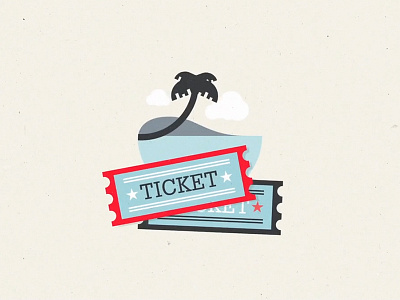 vacay clouds flat design graphic design illustration island minimalistic ocean palmtree ticket vacation