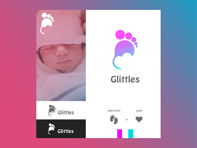 Glittles (baby product) LOGO branding design flat icon illustrator logo photoshop ui ux vector