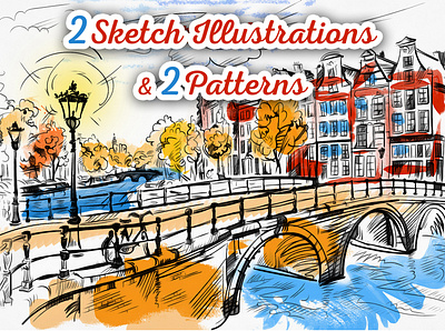 Amsterdam illustrations and patterns amsterdam art branding design illustration pattern pattern art pattern design sketch watercolor