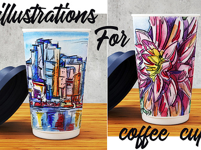 Cups art design illustration sketch vector watercolor