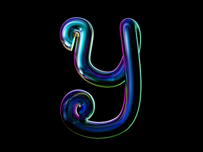 36 Days of Type - Y 36dayoftype 36daysoftype 36daysoftype07 3d c4d clean design iridescent letter logo minimal monochrome redshift swirly text typography