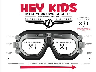 Cut Out Goggles cut out toy dieselpunk goggles illustration retro vintage