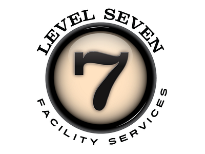 Level Seven Facility Services Logo elevator button illustration logo