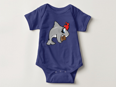 Sharkey baby bodysuit baby illustration infant shark