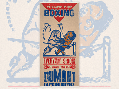 DuMont Boxing Poster illustration retro vintage