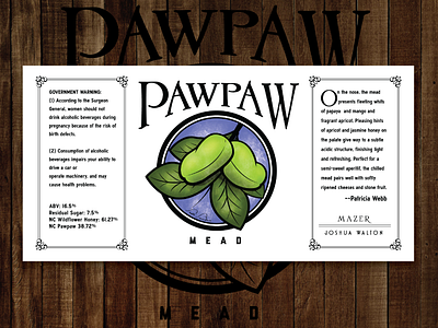 Pawpaw Mead Label illustration label. procreate